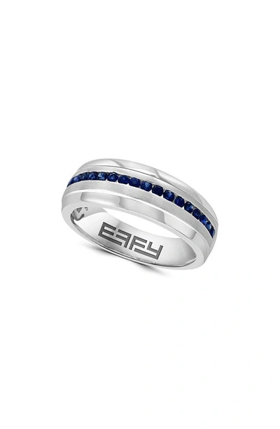 Effy 14k White Gold Channel Set Sapphire Band Ring In Blue