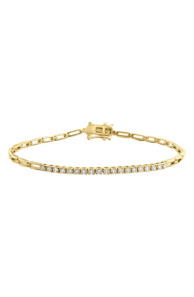 Effy 14k Gold Plated Sterling Silver Diamond Bracelet In Gold Multi