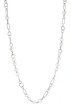 EFFY STERLING SILVER 8MM FRESHWATER PEARL STATION NECKLACE