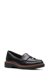 Clarks Women's Westlynn Bella Lug-sole Comfort Loafers In Black Leather