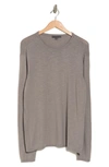 John Varvatos Cotton Slub Pullover Sweater In Med Grey