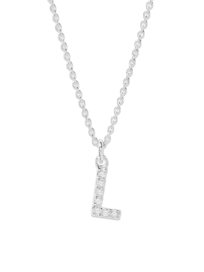 Brook & York Women's Blaire Sterling Silver & 0.3-1.1 Tcw Lab-grown Diamond Initial Pendant Necklace In Initial L