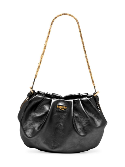 Moschino Women's Leather Shoulder Bag In Black