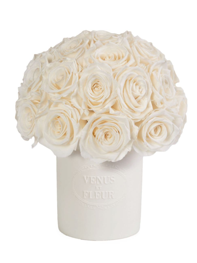 Venus Et Fleur Fleura Eternity Rose Porcelain Vase In Pure White