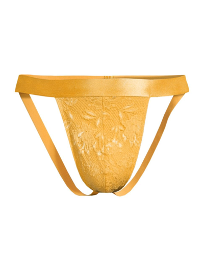 Cosabella Men's Never Satin Trim Jock Strap In Taaja Mango