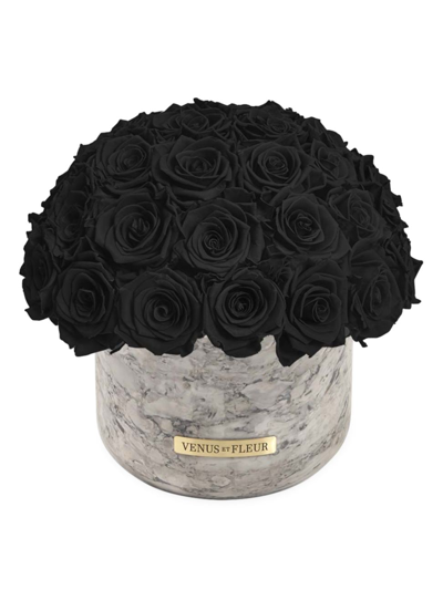 Venus Et Fleur Gia Eternity Rose Marble Vase In Black