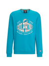 Hugo Boss Men's Boss X Nfl Cotton-blend Sweatshirt With Collaborative Branding In Dolphins Open Green