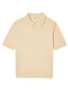 Sandro Mens Naturels Ribbed-collar Cotton Polo Shirt