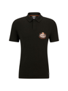 Hugo Boss Men's Boss X Nfl Cotton-piqué Polo Shirt With Collaborative Branding In Bengals Charcoal