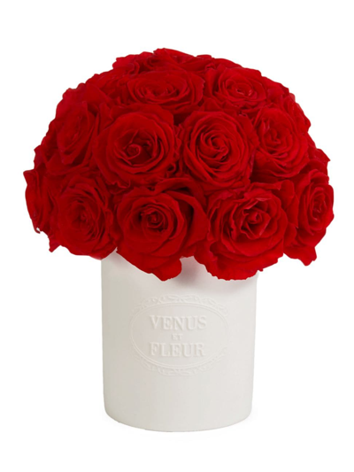 Venus Et Fleur Fleura Eternity Rose Porcelain Vase In Red