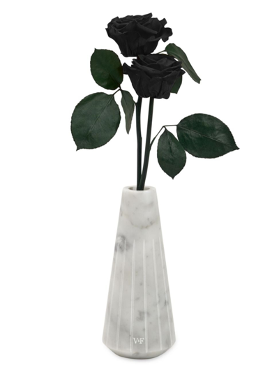 Venus Et Fleur Ela Eternity Rose Marble Vase In Black