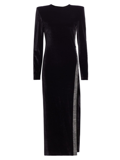 Nonchalant Label Women's Maxine Hotfix Crystal Maxi Dress In Black