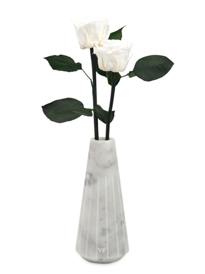 Venus Et Fleur Ela Eternity Rose Marble Vase In Pure White