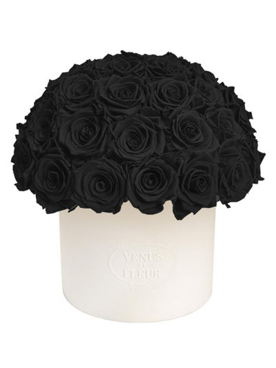 Venus Et Fleur Thalia Eternity Rose Porcelain Vase In Black