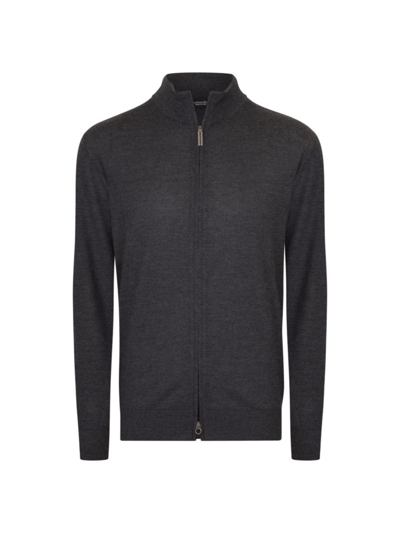 Stefano Ricci Men's Cashmere And Silk Knit Blouson Sweater In Grey