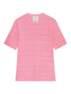 Givenchy Women's Sweater In 4g Jacquard With Short Sleeves In Bright Pink