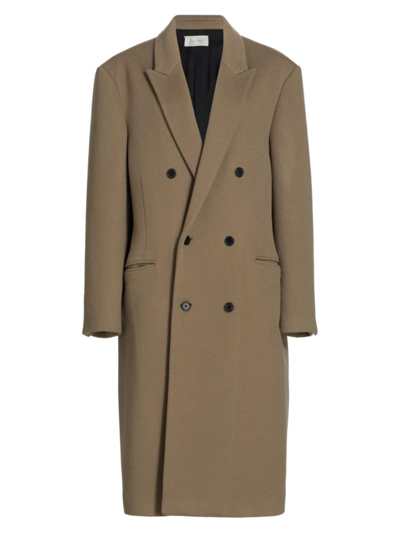 The Row Anderson Oversized Double-breasted Cashmere Coat In Dirt Brown