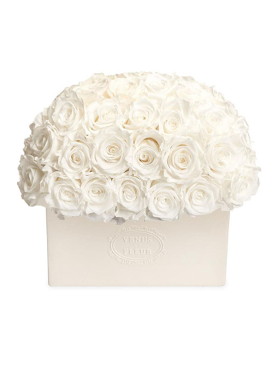 Venus Et Fleur Serene Eternity Rose Porcelain Vase In Pure White