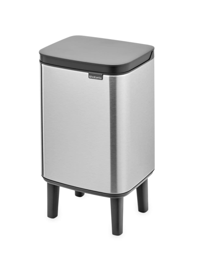 Brabantia Bo Hi 1.1-gallon Trash Can In Matte Steel Fingerprint Proof