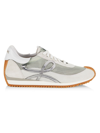 Loewe Men's Flow Runner Monogram Logo Sneakers In White Silver