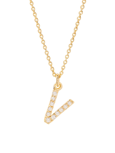 Brook & York Women's Blaire 14k-yellow-gold Vermeil & 0.3-0.11 Tcw Diamond Initial Pendant Necklace In Initial V