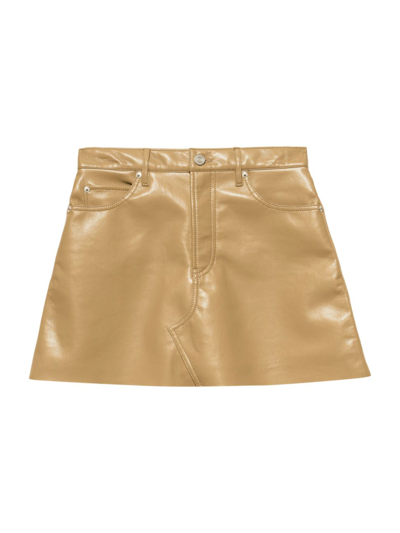 Frame Le High & Tight Recycled Leather Blend Skirt In Light Camel