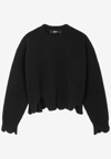 Versace Distressed Knitted Sweater In Black