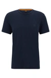 Hugo Boss Cotton-jersey Regular-fit T-shirt With Logo Patch In Dark Blue