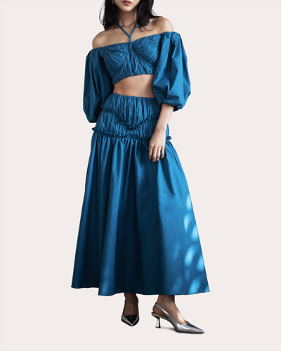 Vasiliki Women's Isabella Ruched Skirt In Blue