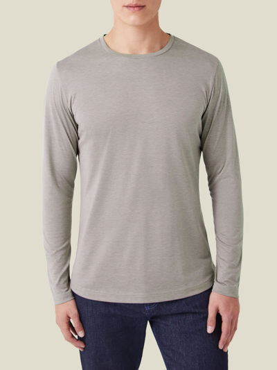 Luca Faloni Nocciola Brown Long-sleeved Silk-cotton T-shirt In Light Brown