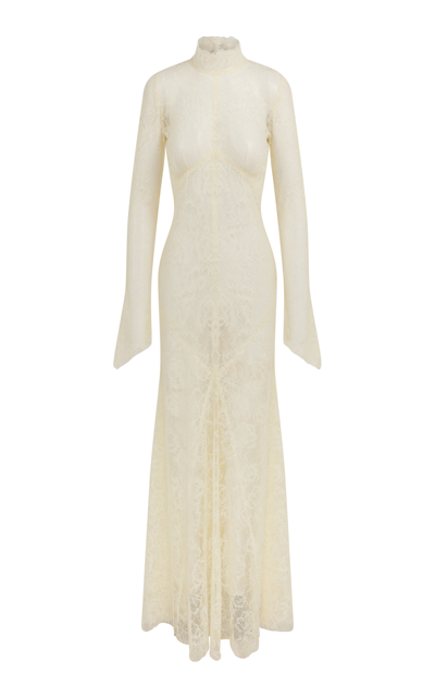 De La Vali Hermosa Lace Maxi Dress In Ivory