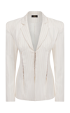 DE LA VALI BASQUE HOOK-DETAILED CREPE BLAZER