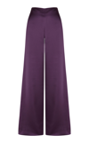 Sophie Et Voila Tailored Satin Wide-leg Pants In Purple