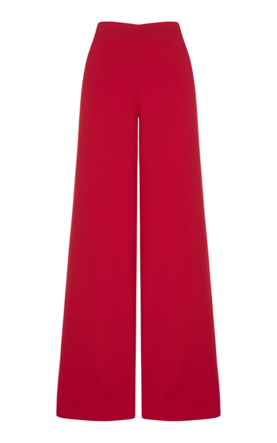 Sophie Et Voila Tailored Crepe Wide-leg Trousers In Red