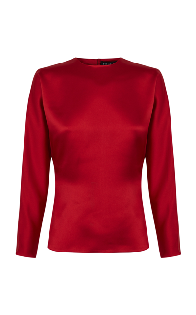 Sophie Et Voila Satin Blouse In Red