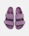 Birkenstock 1774 Uji Suede And Leather Slippers In Viola