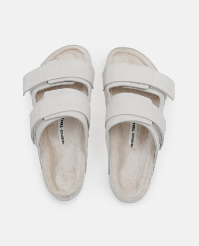 Birkenstock 1774 Uji Suede And Leather Slippers In White