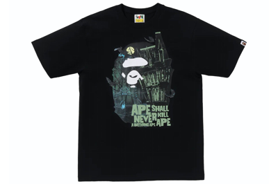 Pre-owned Bape Halloween  Mansion Ape Head Tee Black
