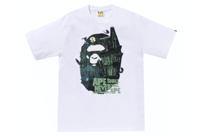 Pre-owned Bape Halloween  Mansion Ape Head Tee White