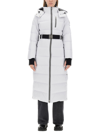 Moose Knuckles Logo-appliqué Belted Padded Coat In Grey