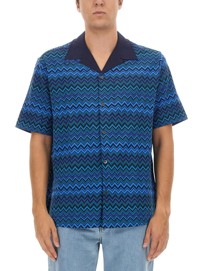 Missoni Jacquard Shirt In Blue