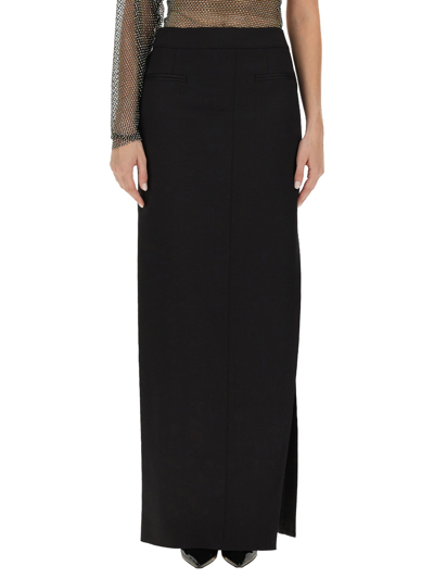 Genny Side-slit Maxi Skirt In Black