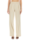 Helmut Lang Fluid Car Liquid Trouser In Ivory