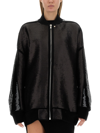 Rick Owens Sequin Oversize Wool Bomber Jacket In Black