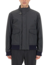 Fay Oversize Bomber Jacket Ribbed Finish In Multicolour