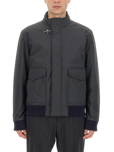 Fay Nylon Bomber Jacket In Black