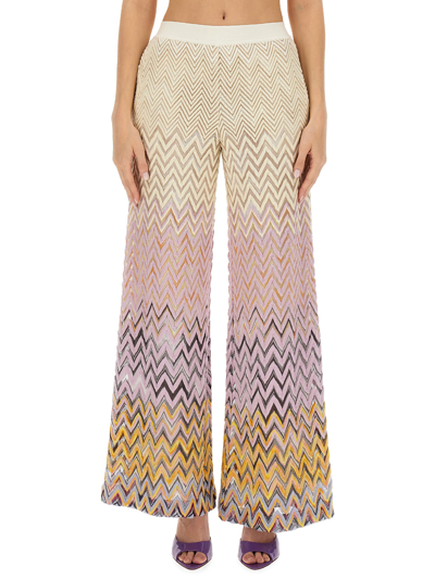 Missoni Trousers With Mesh Workmanship In Multicolour