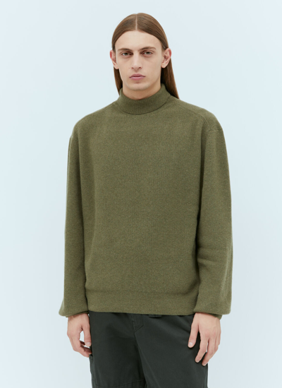 Lemaire Roll Neck Sweater In Green