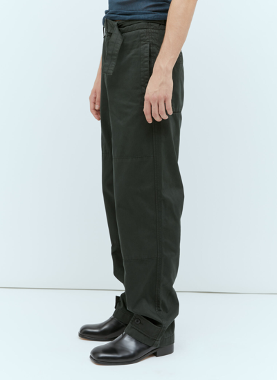 Lemaire Military Pants Green In Grey