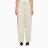 Ami Alexandre Mattiussi Pantalon Large A Pans Tons Neutres Pour Femme In White